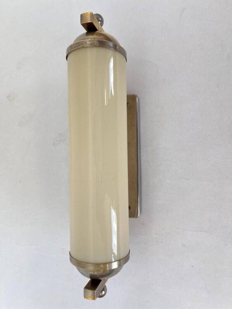 Bauhaus Chrome and glass Wall Lamp, 1930s - Czechoslovakia