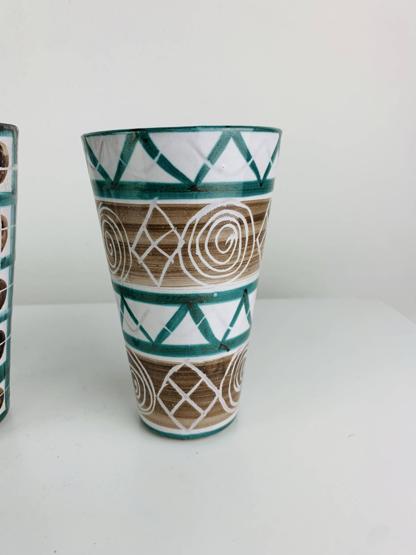 4 gobelets en céramique Robert Picault à Vallauris, années 60