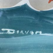 Tableau peinture marine, voilier signe Dorvom, encadre, vintage
