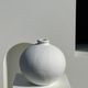Handcrafted terracotta ball vase painted white H:24 D:26
