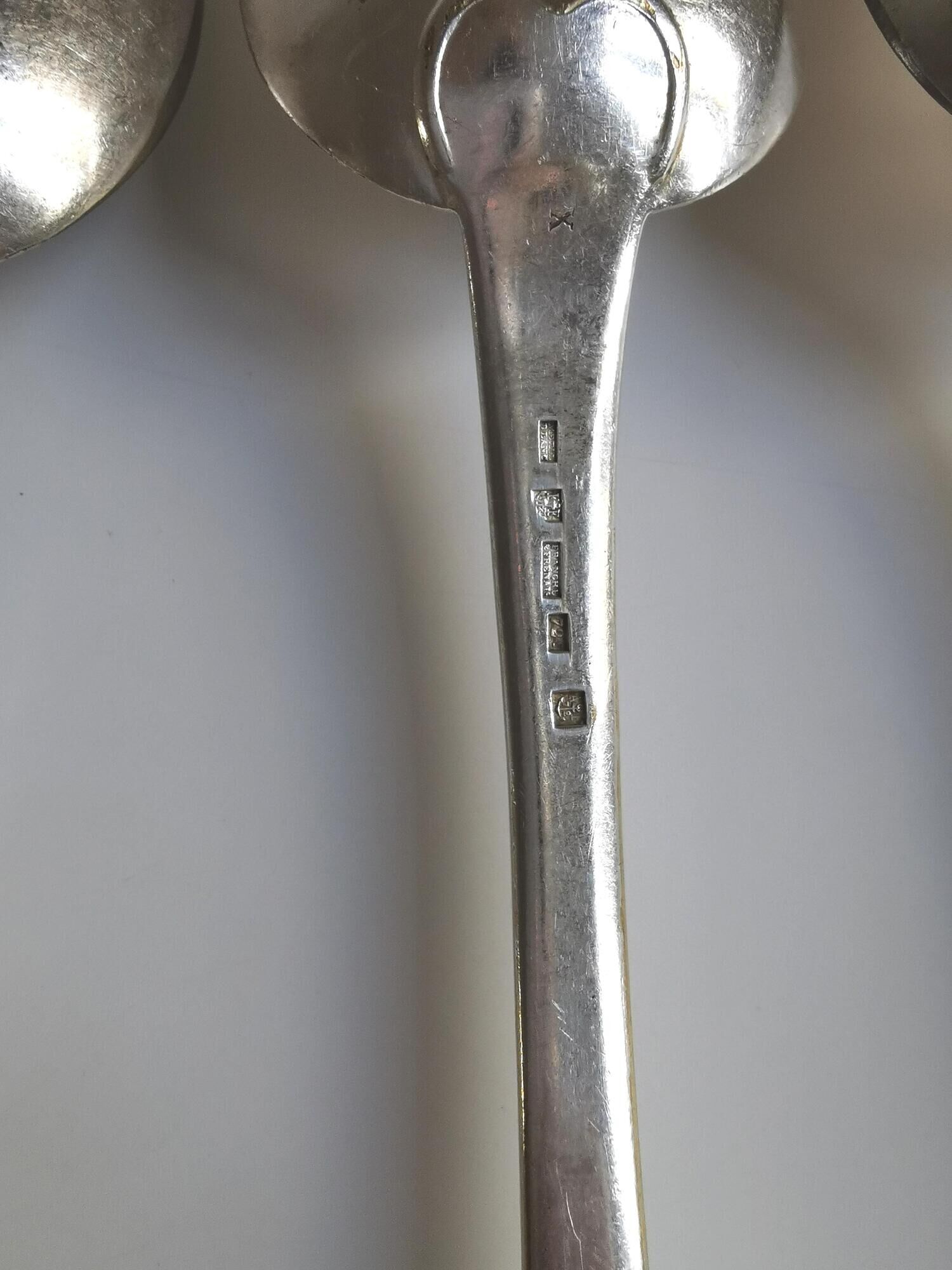 Set of 6 tablespoons of silver metal CHRISTOFLE
