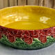 Salad bowl fruit bowl with carnations slurry Sarreguemines XIX