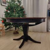 Round walnut table