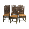 Suite de 6 chaises bretonnes en châtaignier