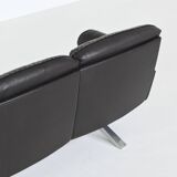 De Sede model DS-31 three-seat sofa black leather Switzerland 1970