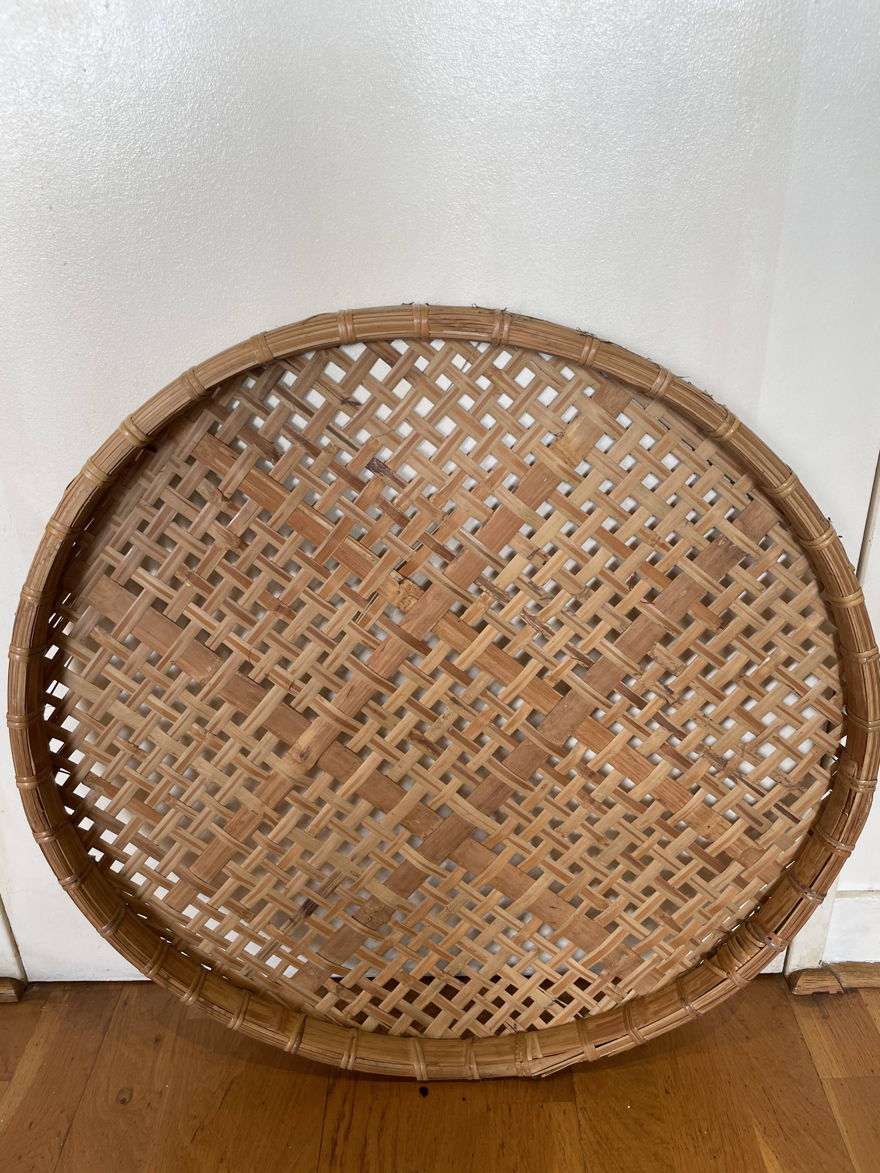 Large bamboo rattan tray