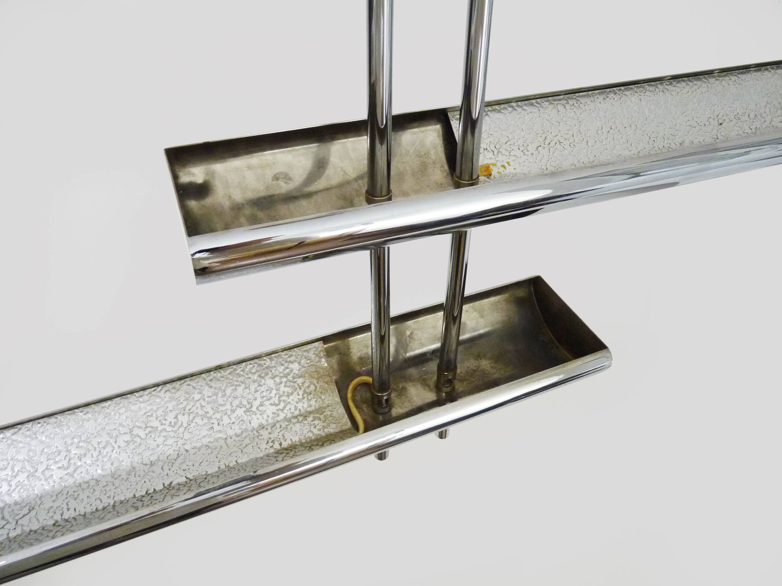 French Crown Halogen Pendant Chandelier from Maison Lucien Gau LG, 1980s