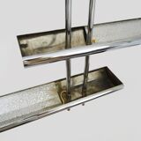 French Crown Halogen Pendant Chandelier from Maison Lucien Gau LG, 1980s