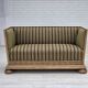1950s, Danish 2-seater sofa, green furniture wool, oak wood.