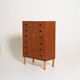 Commode haute en teck et chêne scandinave, années 1960