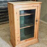 Antique farmhouse display cabinet made of pine wood
