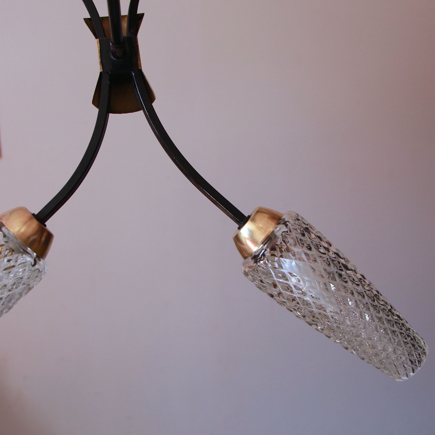 Lustre 4 tulips and brass