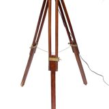 Wooden and brass tripod lamppost
