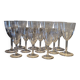 12 glasses - 6 water - 6 wine - Small carved decoration - Period 1900