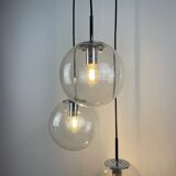 Set of 3 glass bubble globes 4101 by Glashütte Limburg 1970