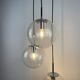 Set of 3 glass bubble globes 4101 by Glashütte Limburg 1970
