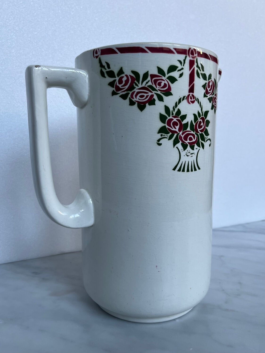 Large pitcher or antique vase Saint-Amand Balmoral model