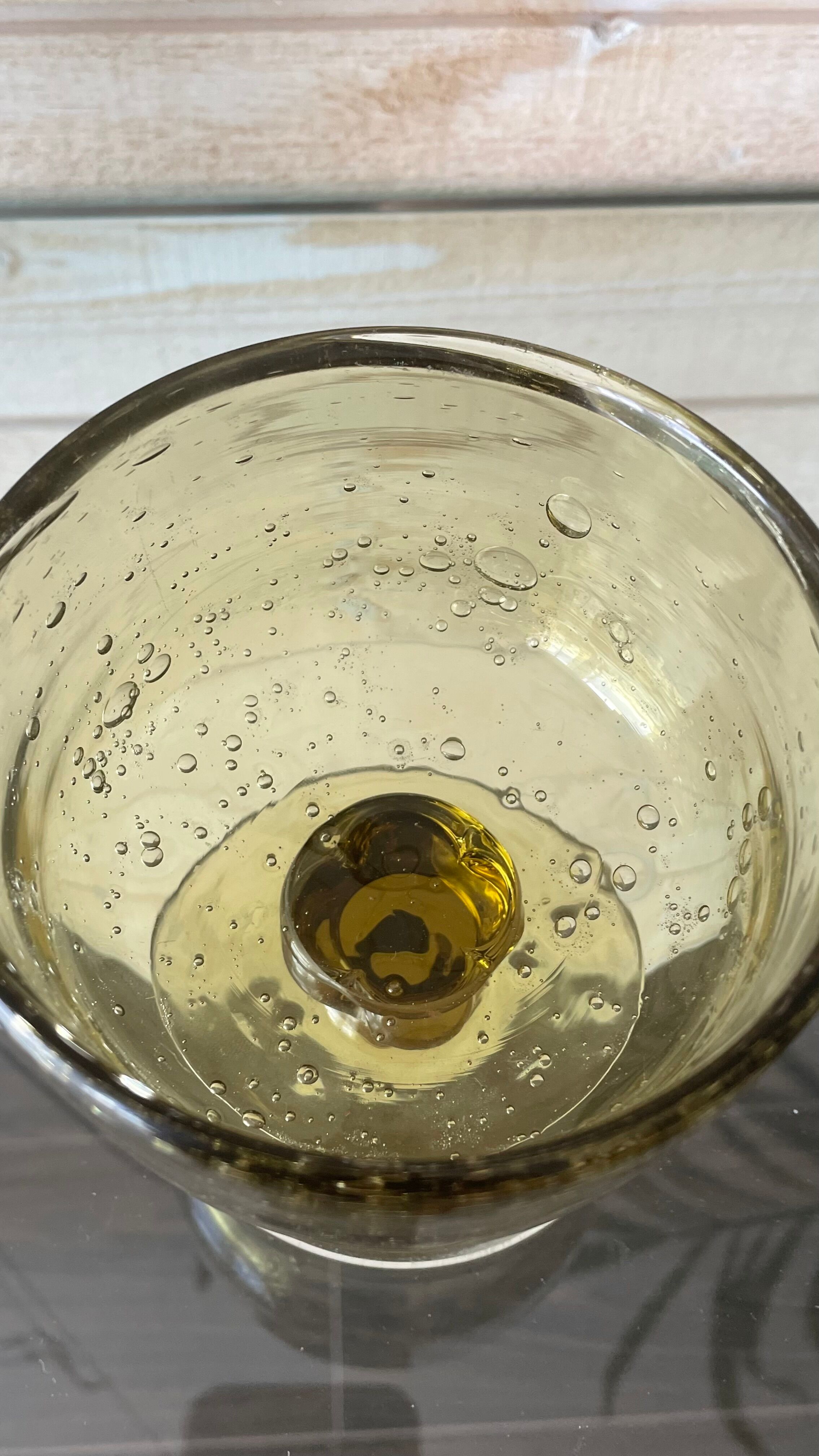 Glass - biot bowl in blown and bubbled glass