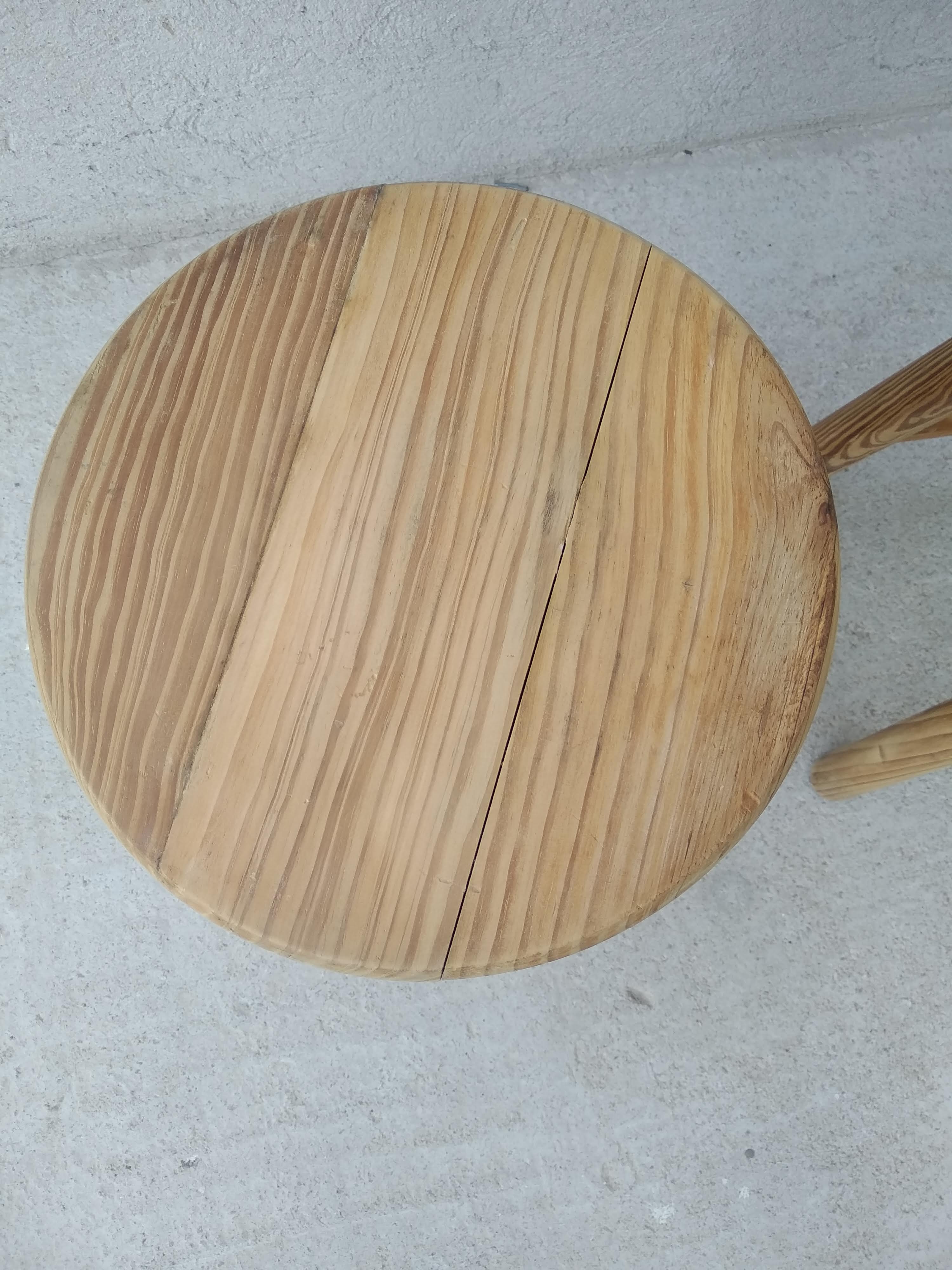 Set of 2 vintage pine stools