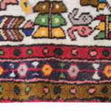 Vintage Persian Runer Rug Ivory Geometric Traditional Tribal Carpet - 80x442cm