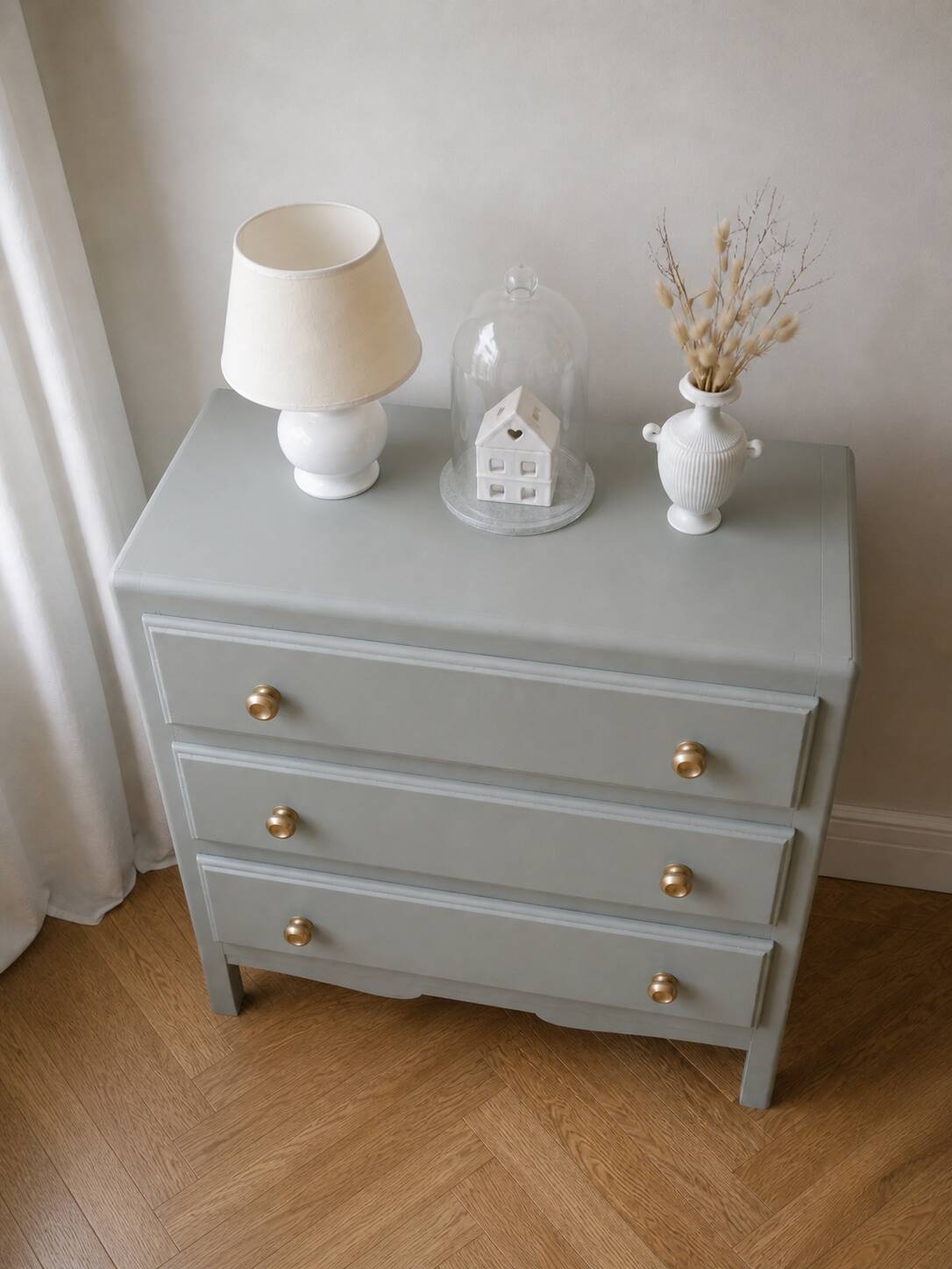 1950s commode enhanced in verdigris.