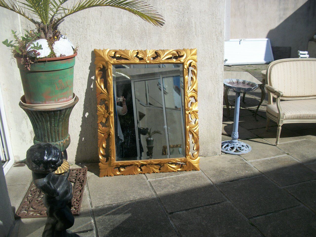 Golden oak mirror - 112x91cm