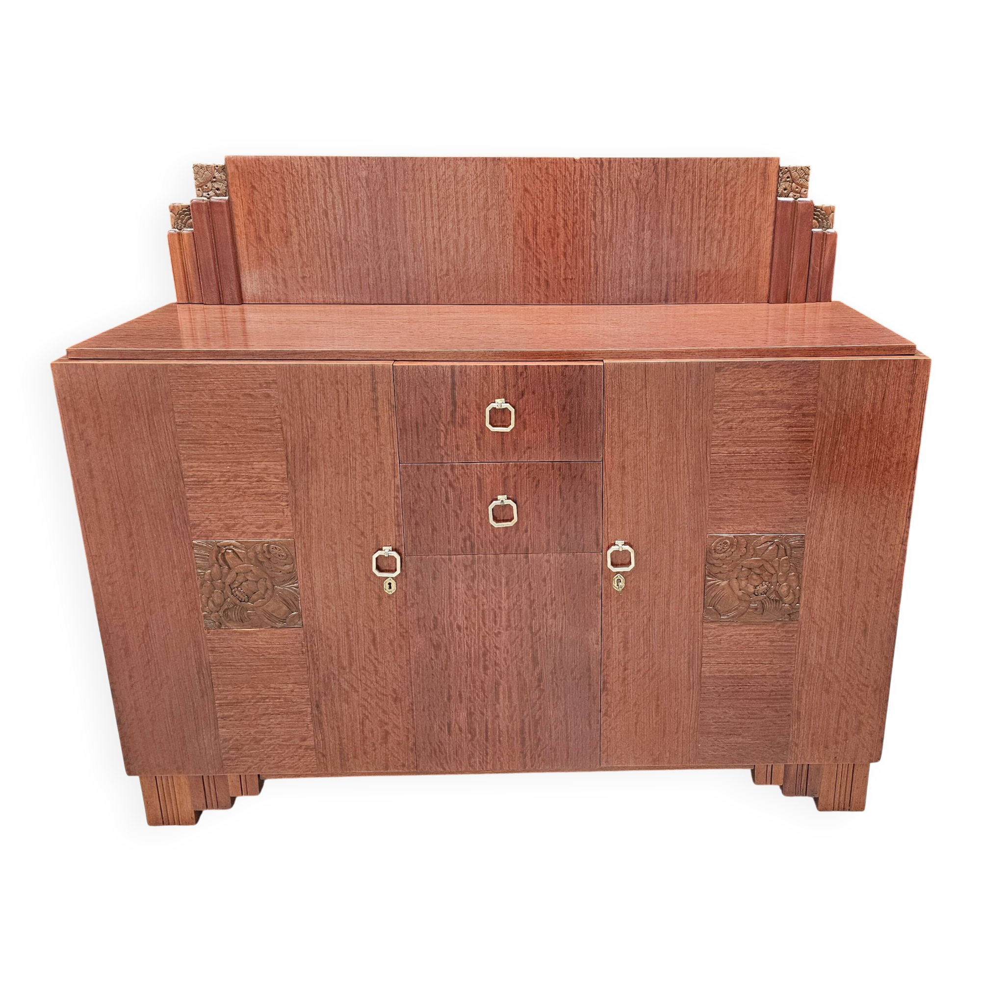 Art Deco buffet by Saddier & Fils in solid rosewood and veneer.