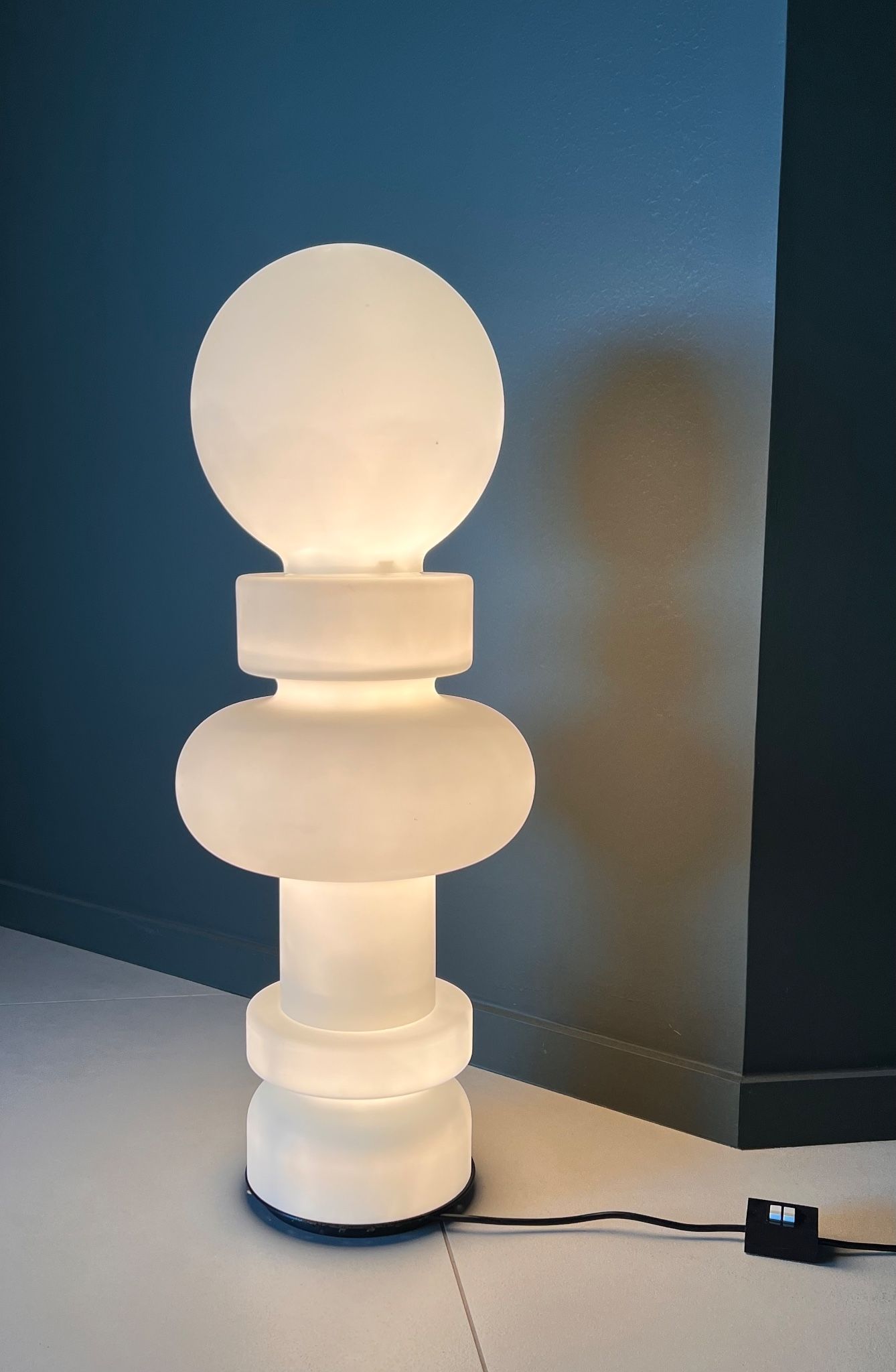 Sun lamp model 2490 RE by Bobo Piccoli for Fontana Arte, Italy 1968