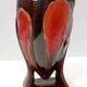 Handmade Orange and Brown Glazed Vallauris Ceramic Vase, France