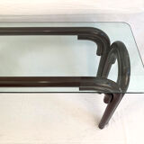 Vintage black/red wood console