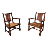 Pair of neo-Basque armchairs