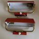 Pair of modernist swivel wall lights in red sheet metal, 1950s