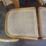 Baumann chairs model gondola in beech and cannage 1970
