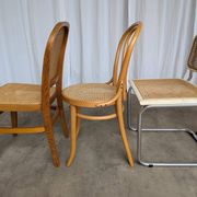 Set of 4 Mix & Match Dining Chairs with Cane Seat / Mid-Century Dining Furn