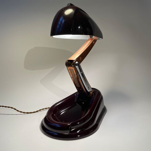 Lampe Jumo Bolide en bakelite et cuivre