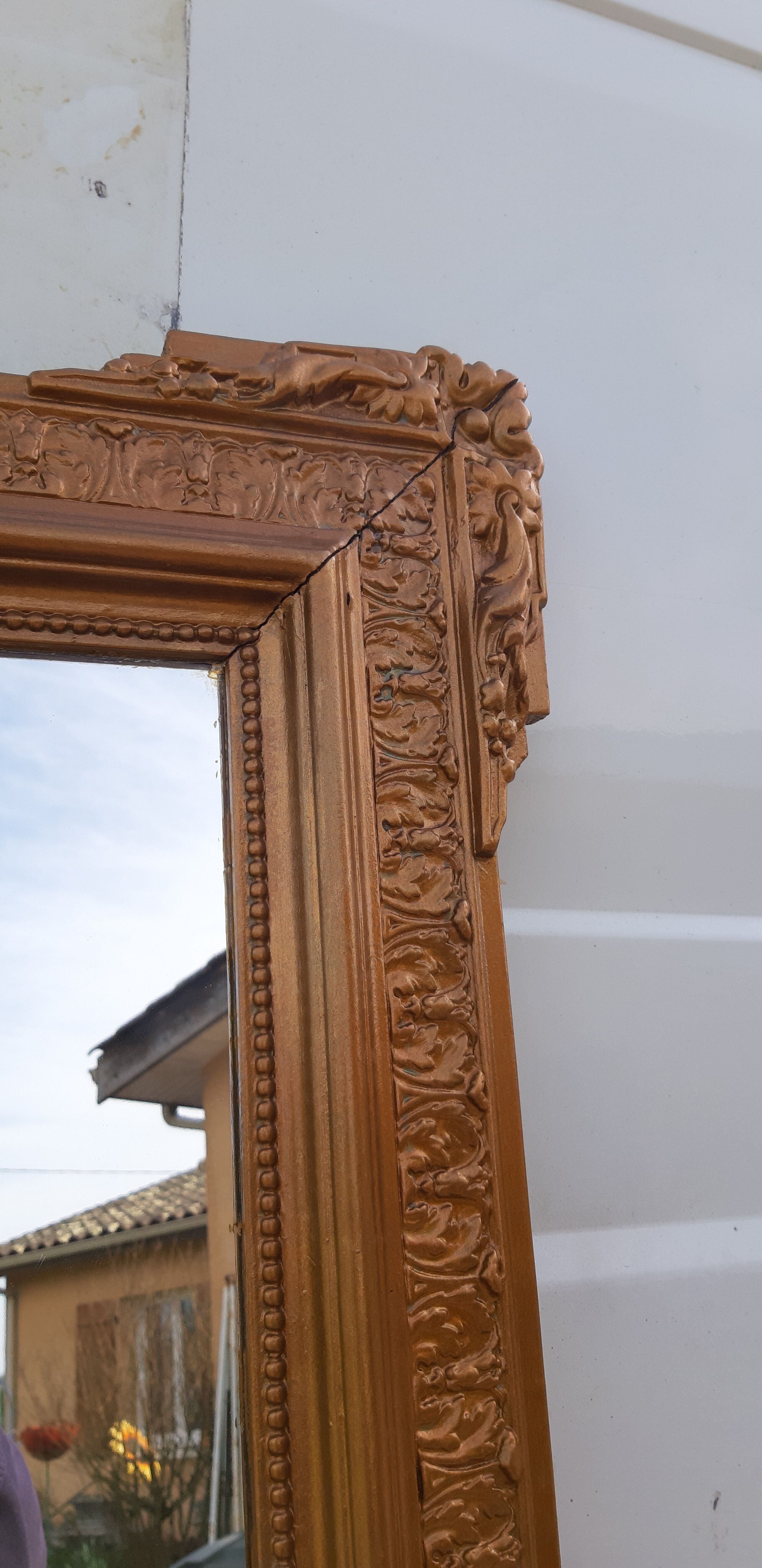 Miroir bois et stuc doré 19 ème