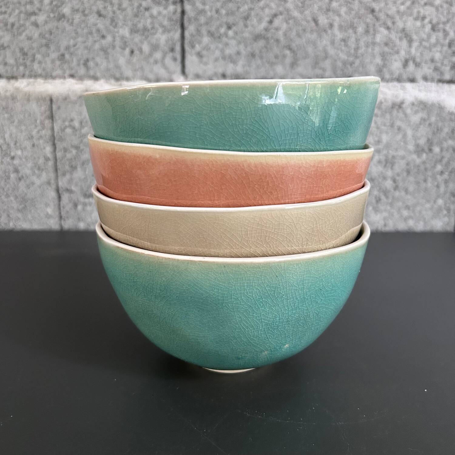 Set of 4 stoneware bowls