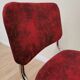 Set of 2 Dining Chair: Red Fabric, Tubular Frame, Retro 1970s