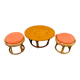 Coffee table with its pair of ottomans
