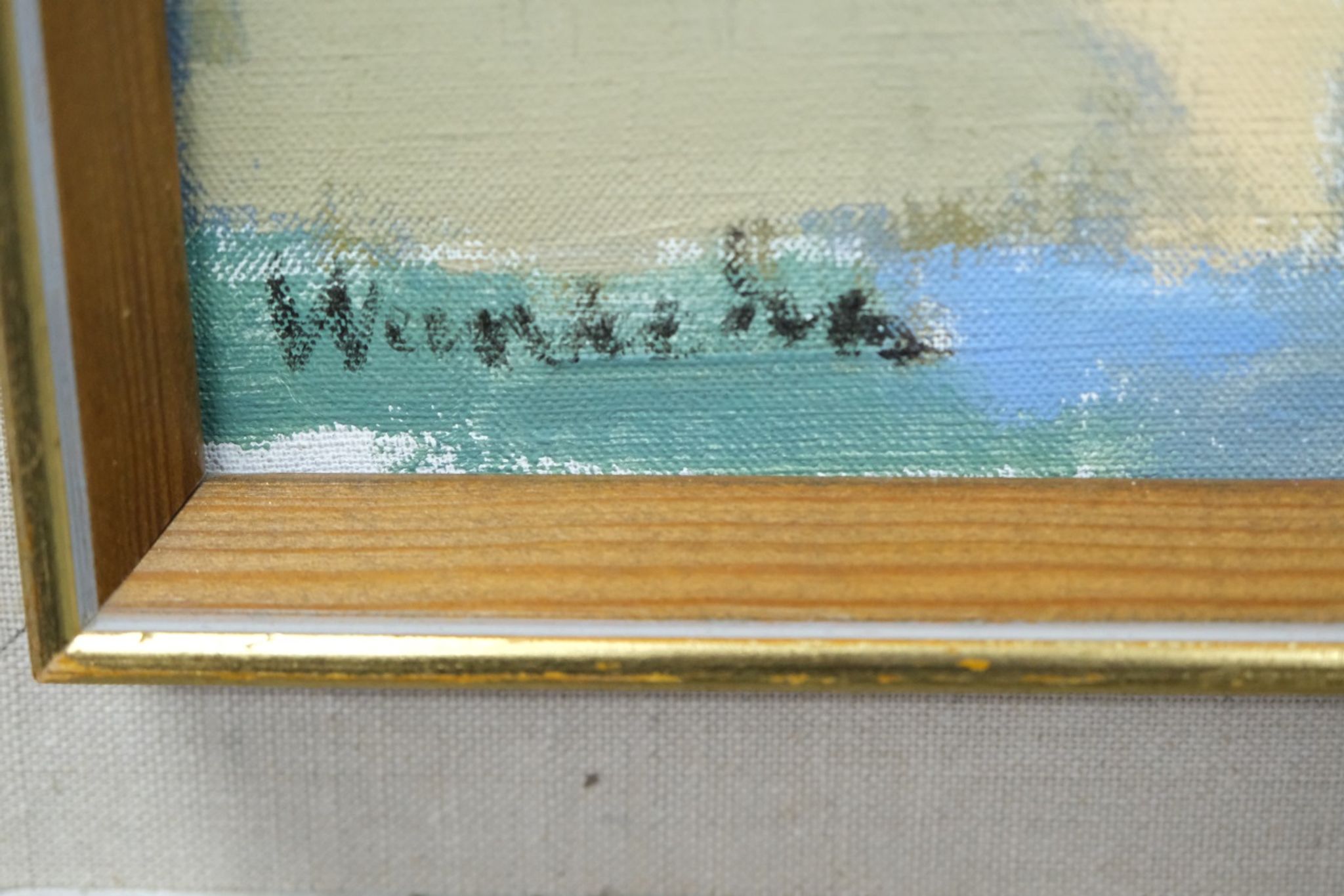 Stig Wernheden, Scandinavian Modern Landscape, 1960s, Oil on Canvas, Framed