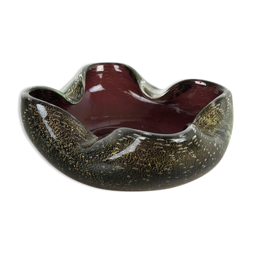 Murano glass ashtray "Golden Dust", Italy, 1970