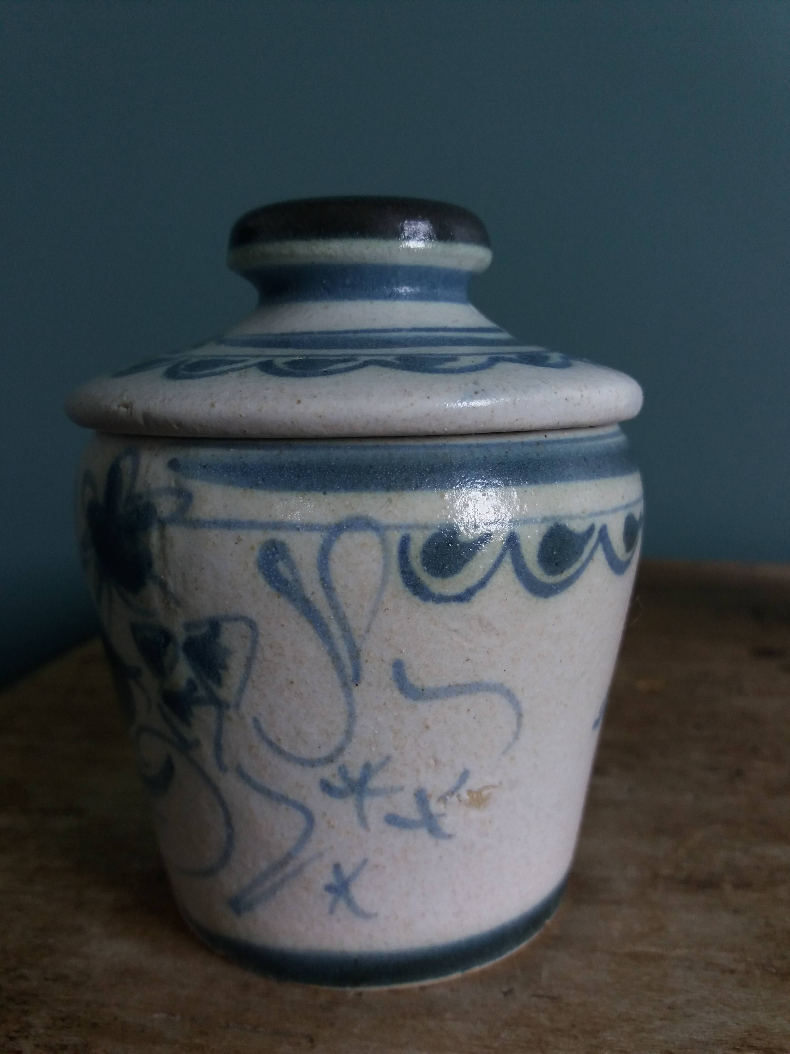 Keraluc Quimper mustard pot by Denise Campion
