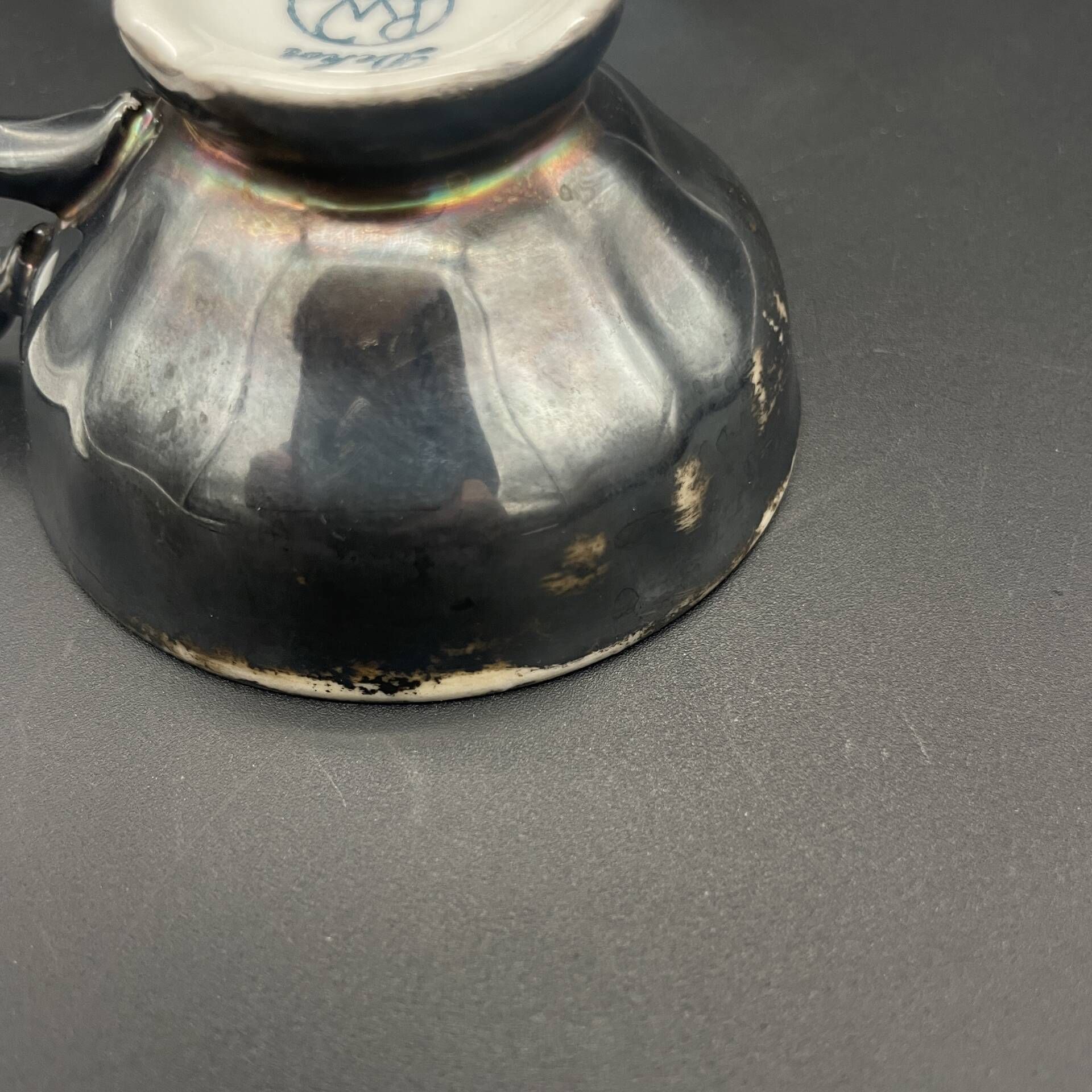 Vintage silver-plated porcelain moka cup RW Bavaria with saucer
