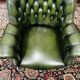 Chaise de directeur anglaise classique, chaise de bureau verte