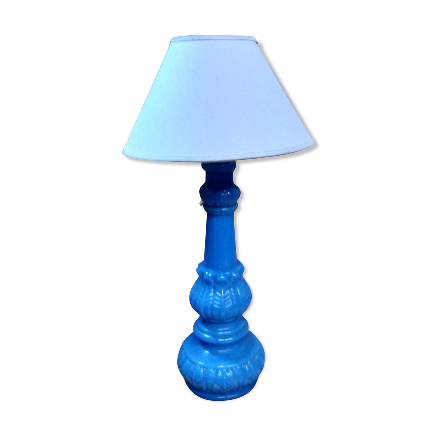 Blue opaline lamp 1960