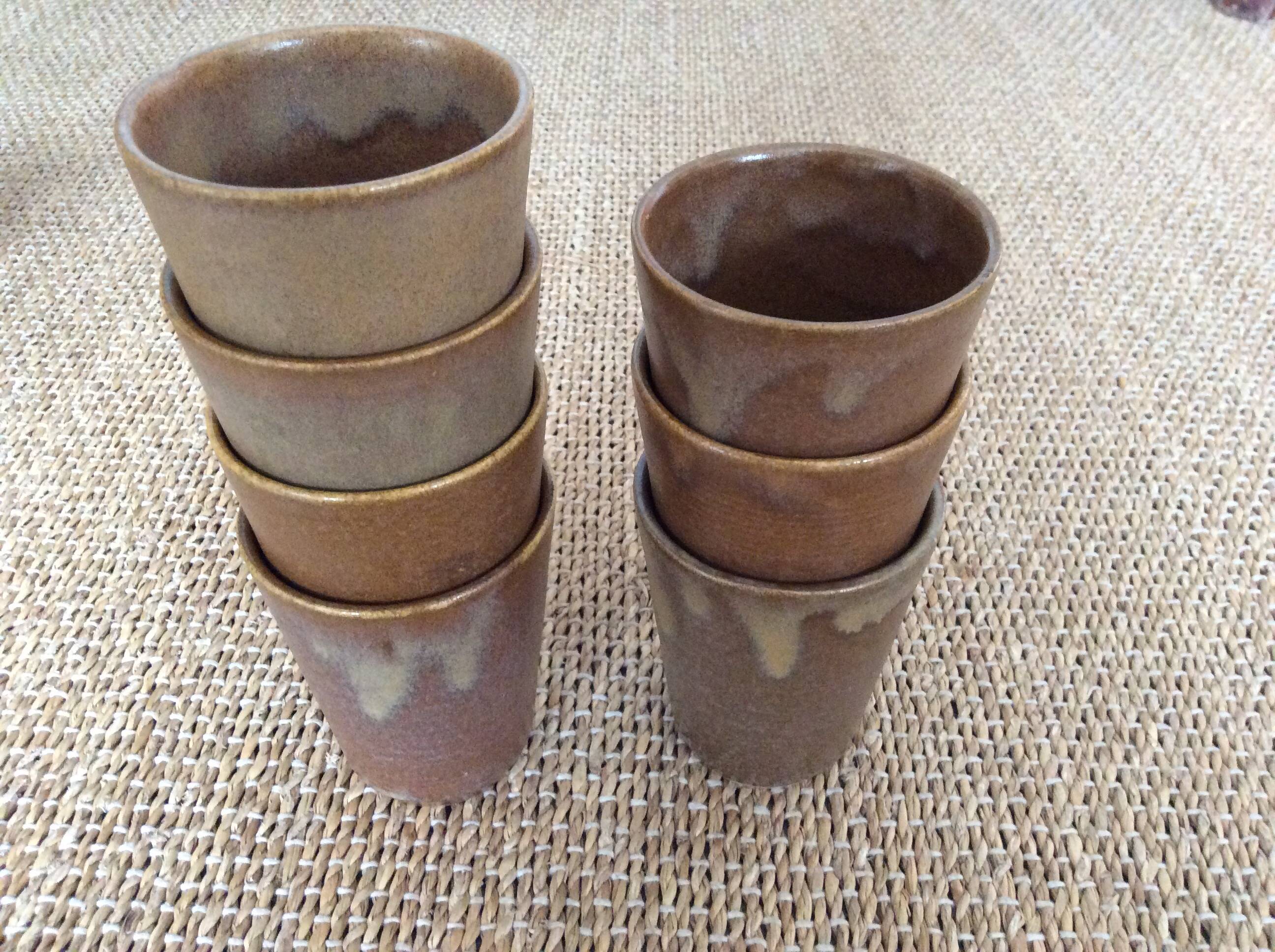 7 stoneware coffee cups