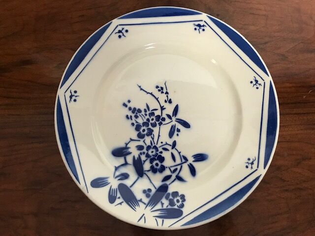 6 flat plates Art Deco half-porcelain Minerva