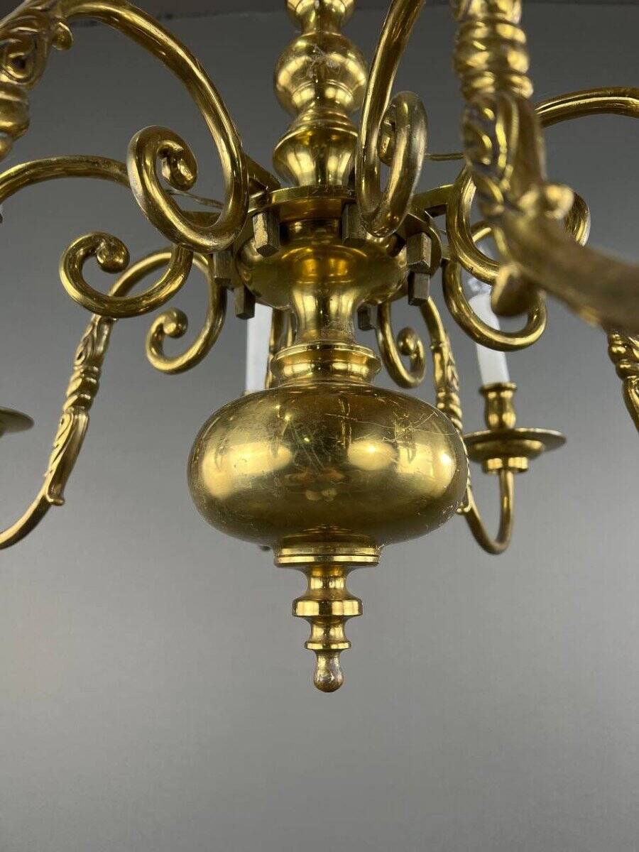 Classic Style Gilded Brass Chandelier, 20th Century