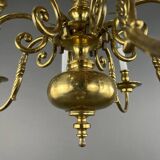 Lustre En Laiton Doré, Style Classique, XXe Siècle