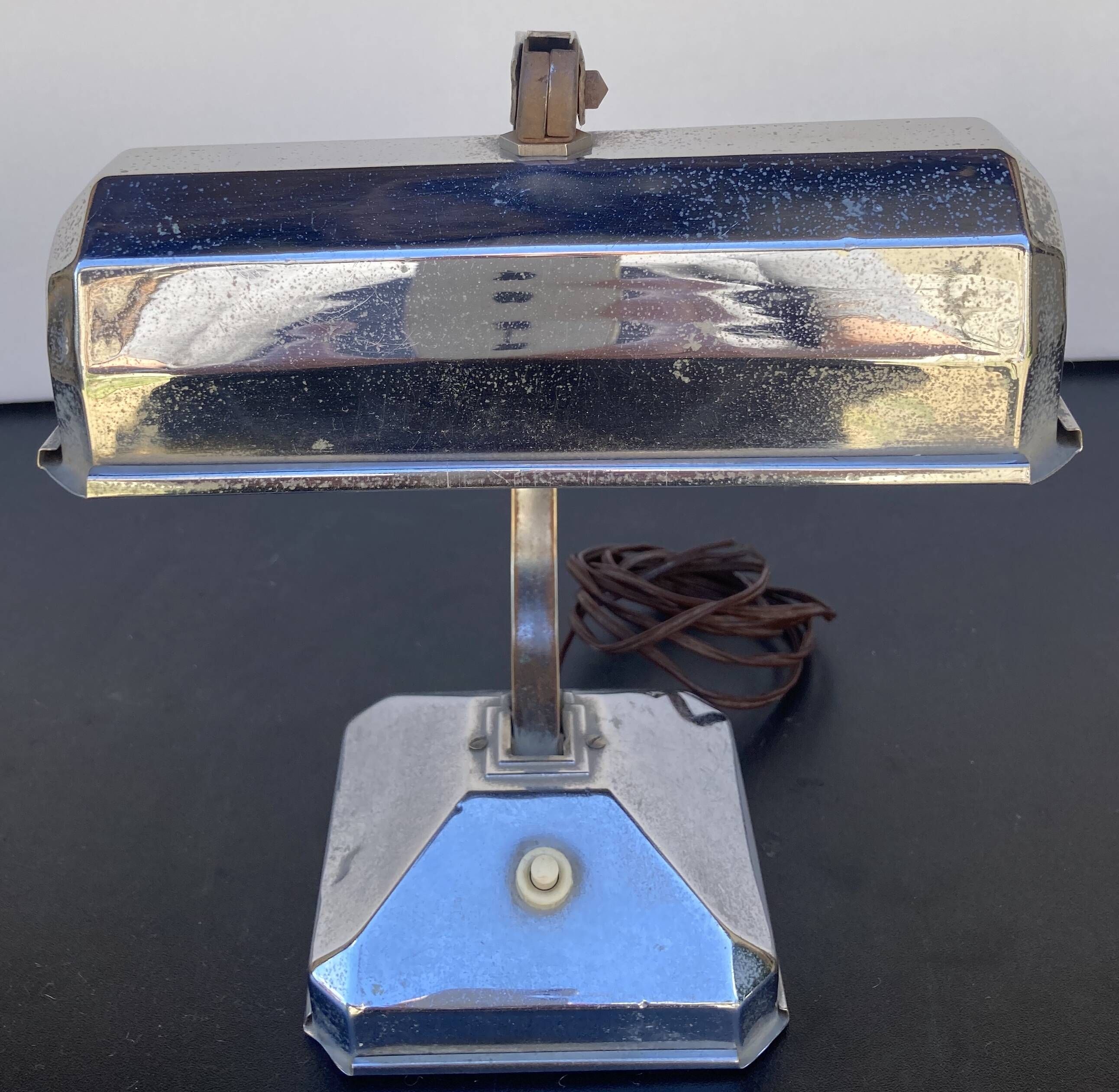 Small Pirouett Art Deco lamp with a chrome base.